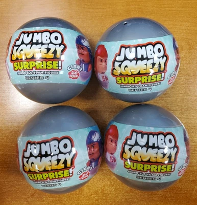 4 Pack: NFL Football Jumbo Squeezy Mates Series 4 Capsules Slo-Foam (0886) 13E