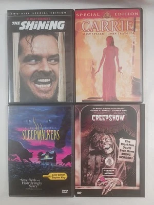 Stephen King Horror Movies (DVD Lot of 4) Shining Carrie Sleepwalkers Creepshow  - Image 1 of 4