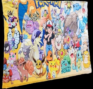 Pokémon Pikachu Ash Super Soft Throw Blanket Cozy Anime Cartoon Blanket 50"x40" - Picture 1 of 3