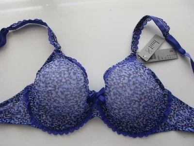 Huit NWT 3242A5D France Choisya Sheer Mesh Lace Full Cup UW Bra Purple 32D U13.G - Image 1 of 4
