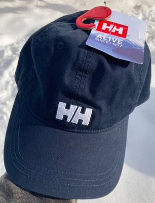 HELLY HANSEN Navy VERY Dark Blue LOGO Baseball Cap 38791-597 STD Unisex NEW - Image 1 of 4