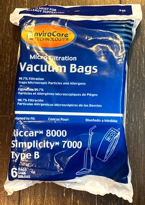 Bolsas de vacío Riccar 8000 Simplicity 7000 tipo B de EnviroCare 6PK Foto 1 de 4