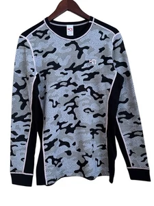 KARI TRAA Kongle Langarm Baselayer Top Wollmischung Camouflage Grau Größe L - Bild 1 von 6