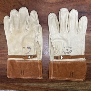 Weiße Rubber Co. gebogene Handschuhe Größe - 11 Leder/Fell - Bild 1 von 12