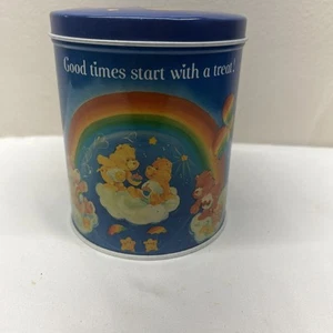 Bote de lata Care Bears de 5" vintage 1983 Good Times Start with Treat Rainbow - Imagen 1 de 7