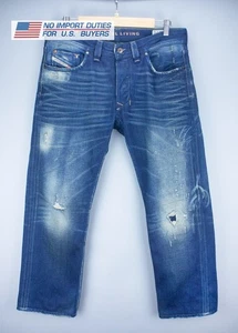 Diesel Larkee Herren Jeans 31W 26L Regular Straight Denim Blau Distressed Baumwolle - Bild 1 von 19