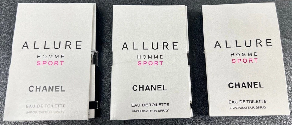 3 muestras de eau de toilette deportivo Chanel Allure Homme de 1,5 ml cada una nuevas Foto 1 de 1