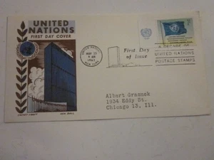 UN FDC 1962 UNITED NATIONS FLAGGE #105 ON POST CARD CACHET CRAFT CACHET KEN BOLL - Bild 1 von 4