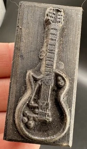 Vintage Antique Wood Print Block Type Set Guitar Display Estate Find - Picture 1 of 11
