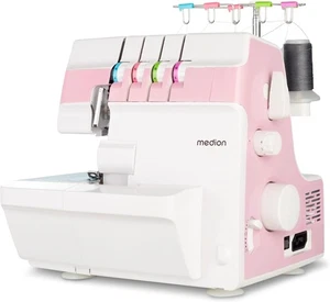 MEDION MD19169 Overlock-Nähmaschine 62 W Leistung, LED Licht, mit 4 Fäden Rosa - Bild 1 von 8