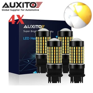 4xAUXITO 120SMD 3157 3156 LED Switchback White Turn Amber Signal DRL Light Bulbs - Picture 1 of 12