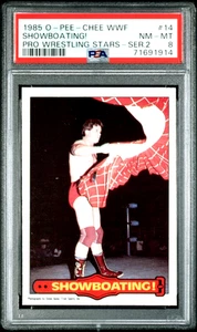 1985 O-PEE-CHEE OPC WWF #14 Showboating! Pro Wrestling Stars Roddy Piper PSA 8 - Foto 1 di 2