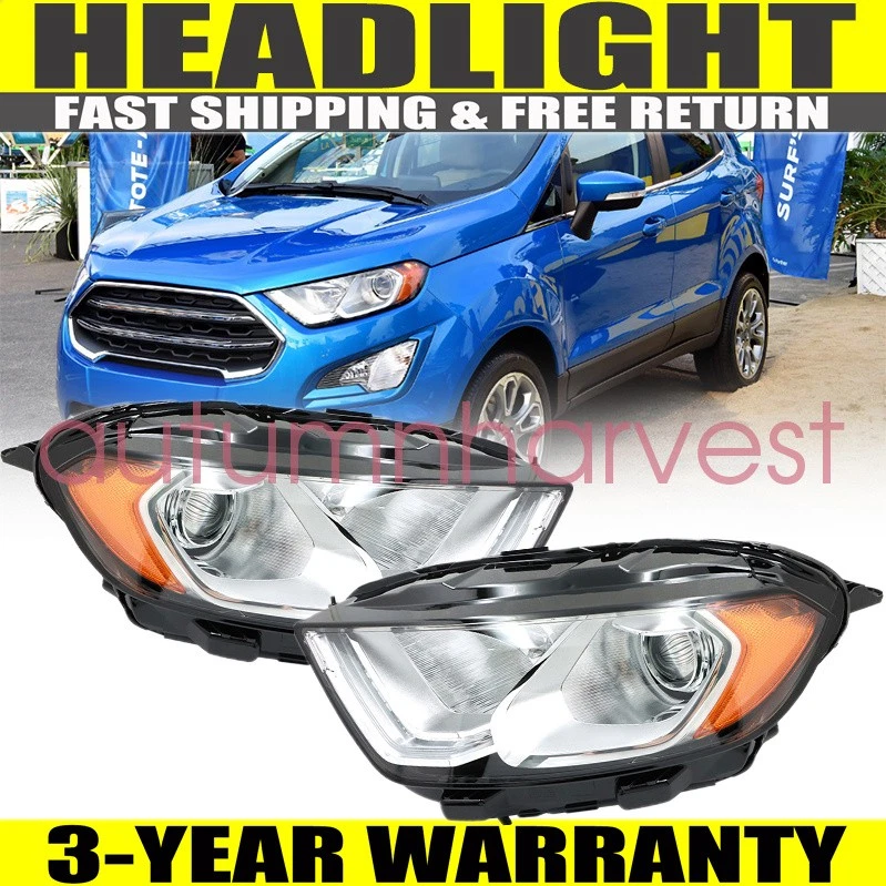 Faro halógeno cromado LED DRL para conductor + pasajero Ford EcoSport 2018-2023 Foto 1 de 4