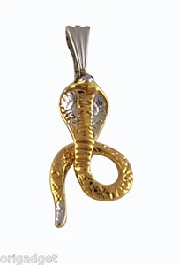 CIONDOLO COLLANA PLACCATO ORO SERPENTE COBRA 21 - Picture 1 of 1