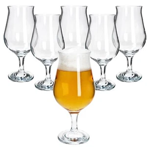 6x Hook Pilsglas 300ml mit Fuß Biergläser klar 0,3L aus Glas Biertulpe Party - Bild 1 von 6