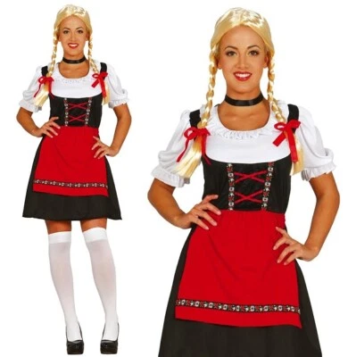 FIESTAS GUIRCA Damen Bayerische Frau Kostüm Damen Oktoberfest Bier Dienstmädchen Outfit fg