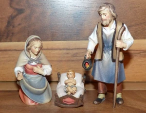 Krippenfiguren Hirten Krippe Set - Heilige Familie 12 cm - Holz geschnitzt - Neu - Bild 1 von 3