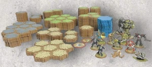HeroScape Figuren mit Sand & Gras grün blau Gelände Fliesen Konvolut - Bild 1 von 7