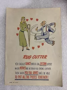 Antique Penny Dreadful Vinegar Valentine Sarcastic Rug Cutter Ephemera - Picture 1 of 9