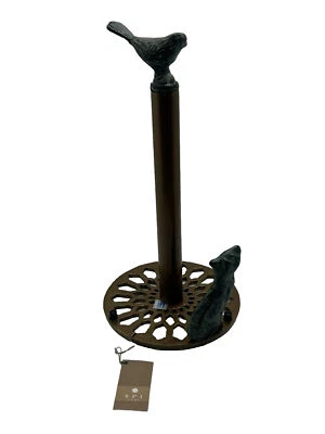 SPI Home ~ Cast Iron Paper Towel Holder ~ Patina Bird and Cat - Image 1 of 4