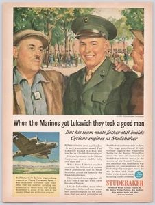 Pubblicità stampa fabbrica motore ciclonico Studebaker Marine padre figlio B-17 1944 - Foto 1 di 5