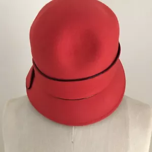 Sombrero de boliche estilo glamour naranja quemado vintage Italia Soprat Tout talla 8 - Imagen 1 de 4