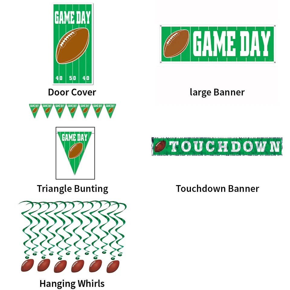 AMERICAN FOOTBALL SUPER BOWL THEME DECORATIONS - PARTYWARE COMPLETE SELECTION - Image 1 of 1