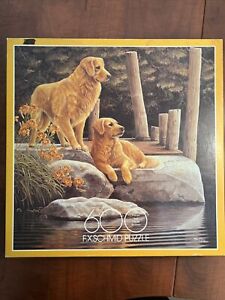 Vintage Golden Retrievers 1994 F.X. Schmid 600 Piece Puzzle No. 90042 Mia Lane