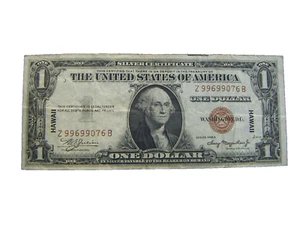 WWII USA 1935 A HAWAII $1 ONE DOLLAR SILVER CERTIFICATE EMERGENCY CURRENCY NOTE - Picture 1 of 3