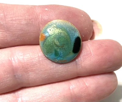 Men's TIE TAC WITH GOLD PLATED CHAIN -GREEN ENAMELED ROUND DISC- INGA - Image 1 of 3