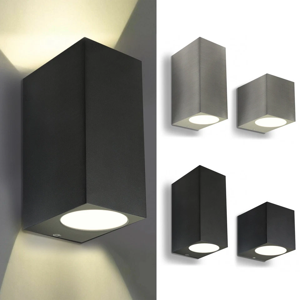 LED Außenlampe Wandlampe Außenwandleuchte Außenbeleuchtung Kubus Eckig GU10-230V - Bild 1 von 1