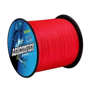 Braided Fishing Line- 4 Strands Super 100LB 0.55MM-1093Yards Red Unfading - Picture 1 of 7