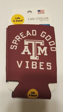 TEXAS A&M AGGIES KOOZIE CAN COOLER NEW DOUBLE SIDED FLAT Cover