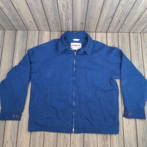 McGregor Sportswear Ideal Full Zip Harrington Work Jacket Mens 42 L Blue Vtg 80 - Picture 1 of 12