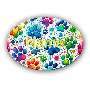 Türschild personalisiert bunte Pfoten mit Name / Namenschild fürs Kinderzimmer - Bild 1 von 6