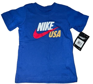 NWT Nike Swoosh USA Boy's Size 4 Blue Short Sleeve T-shirt - Picture 1 of 4