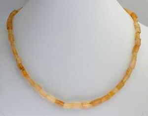 Yellow Aventurine Chain Gemstone Necklace,17 11/16in Long Cuboid Jewelry