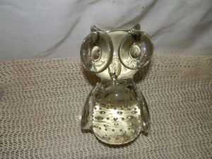 Estatuilla vintage, transparente, de ojos grandes, burbujas controladas, búho - Imagen 1 de 5