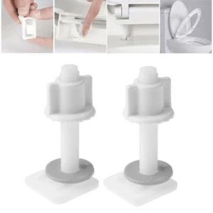 Universal Toilet Seat Hinge Repair Kit Bolts Screws and Washers Included - Picture 1 of 24