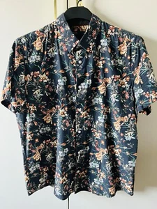 Easy Short Sleeve Shirt Hawalian Paisley Floral Print Summer Holiday L 40 - Picture 1 of 3