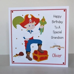 Pirate Birthday Card Large Size Son/Grandson/Nephew etc Personalised - Picture 1 of 2
