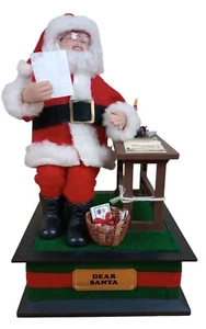Holiday Lighted Vtg. 1990 Smile Noel Musical Santa Reading Letters Works Great! - Picture 1 of 23