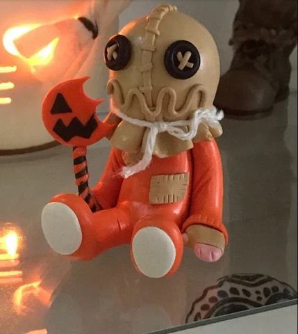 Handmade Clay Trick or Treat Sam. New. 6" Tall. One Of A Kind! Cover