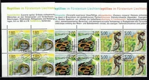 Liechtenstein 1758 - 60 Reptile Block of Four Set Oo - Picture 1 of 1