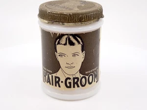 Vintage Wyeth Chemical Co. Hair Groom Herren Haarpomade Glas Original Etikett & Deckel - Bild 1 von 13