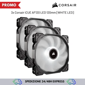 ✅ 3X Ventola PWM Corsair AF120 LED 120mm Fino a 1400 RPM WHITE LED BIANCHE - Foto 1 di 6