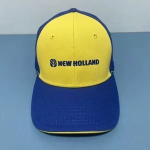 New Holland Logo Hat K-Products Yellow / Blue Embroidered Adjustable Strap Back - Picture 1 of 7
