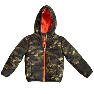 Nike H2O-Dri Hooded Puffer Boy’s 4T (Size 3-4) Camouflage Jacket Fleece Lined - Picture 1 of 12