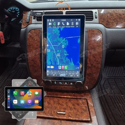 10.1" Rotated CarPlay Android Radio GPS For 2007-2014 Chevrolet Tahoe Suburban - Image 1 of 4