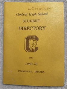 1960-61 Central High School Schülerverzeichnis Evansville IN mit Adresse & Telefon - Bild 1 von 5